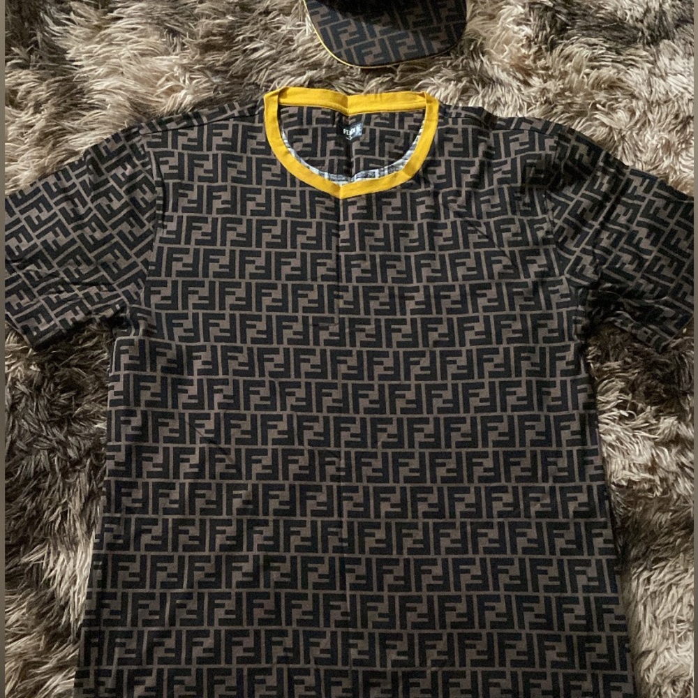 Authentic brown and yellow Fendi shirt